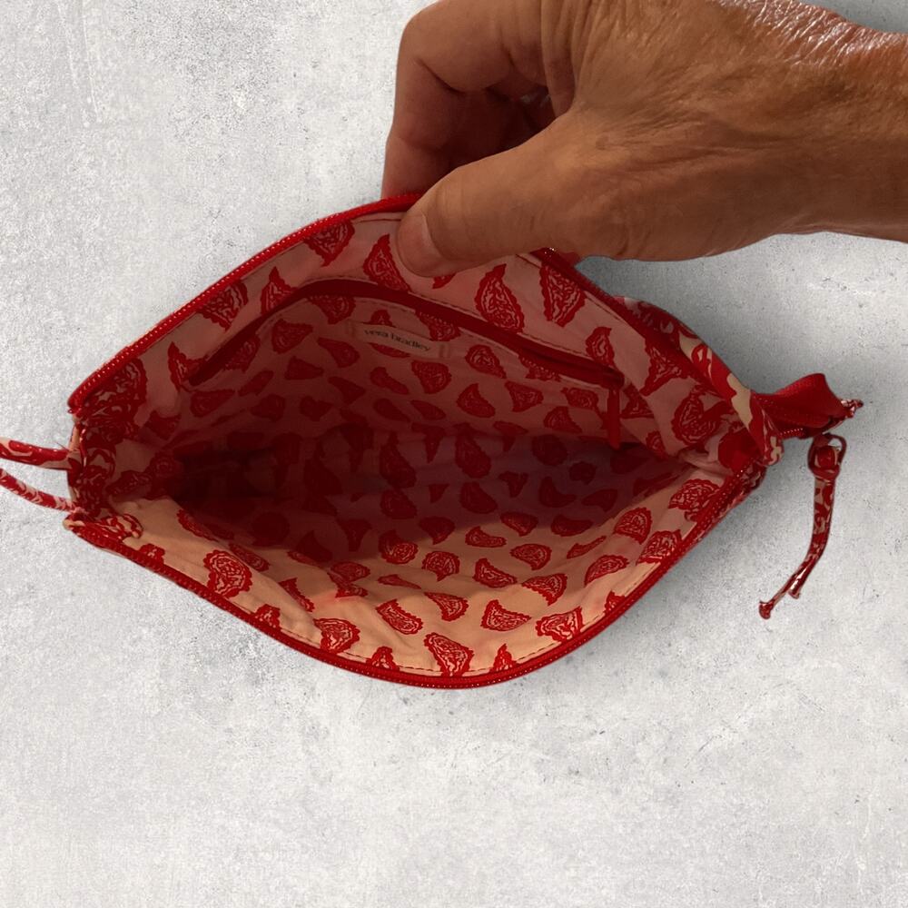 Vera Bradley Crossbody Bag Red Paisley Boho Cottage Core Quilted Purse - Picture 5 of 7